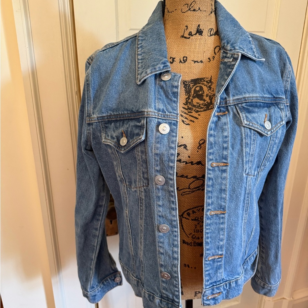 Hudson Jeans Blue Jean Jacket Timeless Trucker Style Size L